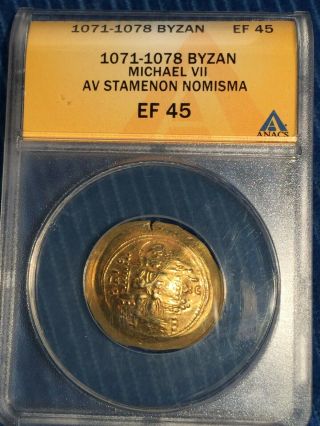 Byzantine - Michael Vii - 1071 - 1078 Ad =gold Histamenon Nomisma = Anacs Xf45