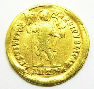 364 - 375 AD Ancient Roman Gold Solidus of Emperor Valentinian minted in Antioch 4