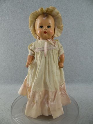 14 " Antique Vintage Abc Toys Composition Cloth Baby Doll In Dress