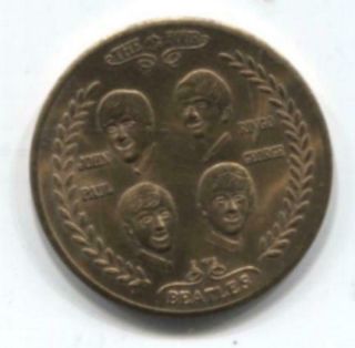 Beatles - - 1964 Usa Visit Commemorative Brass Coin/token - - Us