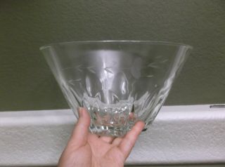 Princess House Lead Crystal 5.  5”tall Salad/serving Bowl Heritage Etched Pattern
