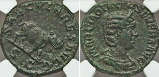 Roman Empire Otacilia Severa Ae Sestertius 244 - 249 Ad Ngc Xf Saecular Game Hippo