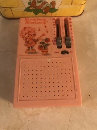 Vintage Strawberry Shortcake Radio,  Dress,  Music Box And Tin