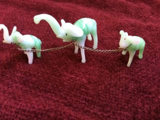 Gorgeous Green Elephant Family (murano,  Pirelli,  Lauscha,  Bimini Glass)