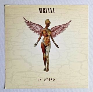 Nirvana In Utero - Rare 12 " X12 " Promo Record Album Flat (double - Sided)