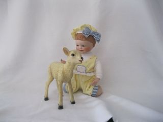 Ashton Drake Yolanda Bello Rare Porcelain Baby Doll With Lamb