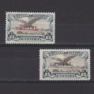 Mexico 1929,  Sc Co2 - Co2b,  Part Set,  Air Post Official Stamps,  Mh