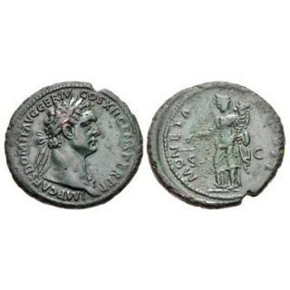 Domitian.  Ad 81 - 96.  Æ As (29mm,  13.  19 G,  6h).  Rome.  Struck Ad 86
