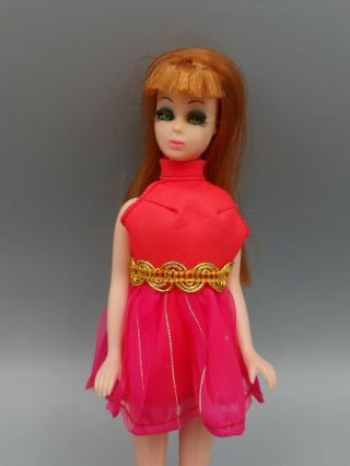 Topper Dawn Doll Glori With Bangs Red Dress & Panties Vintage 6 "