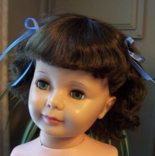 Ideal Patti Playpal Doll Head Centerpart Brunette Curly