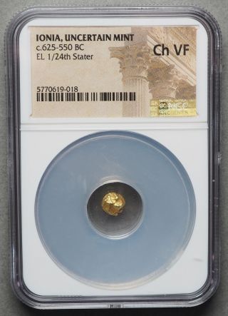 Ionia,  Uncertain.  Electrum (gold) 1/24 Stater,  625 - 550 B.  C.  Ngc Ch Vf