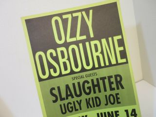 Vintage Concert Poster OZZY OSBOURNE SLAUGHTER June 14 1992 Bill Graham 3