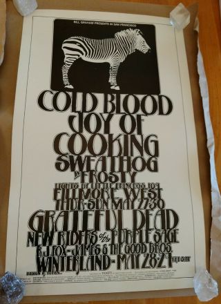 Poster 282 Grateful Dead Bill Graham Fillmore Concert Poster 1971 Randy Tuten