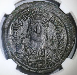 541 Ngc Ch Xf Justinian I Byzantine Empire Follis Pedigree (18121701c)