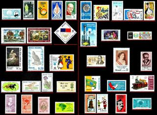 Brazil 1968 - All Stamps Of The Year,  Full Year,  Scott Value $41.  15,  All Mnh