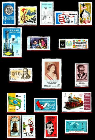 BRAZIL 1968 - ALL STAMPS OF THE YEAR,  FULL YEAR,  SCOTT VALUE $41.  15,  ALL MNH 3