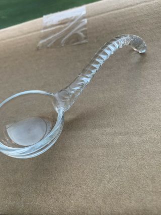 Vintage Small Depression Era Glass Condiment Spoon/ladle/flat Bottom