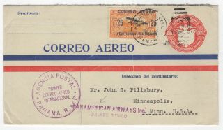 1929 Feb 18th.  First Flight Cover.  Panam.  Panama To Minneapolis.