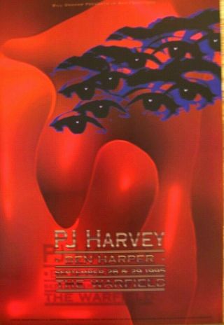 Rare Authentic Pj Harvey Ben Harper Warfield San Francisco Ca Poster Sept.  1995