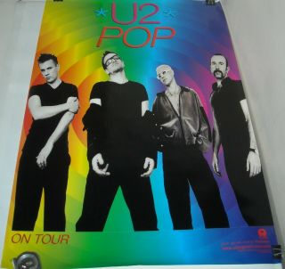 Rolled 1997 U2 Pop Promo On Tour Poster Band Photo Island Polygram Records