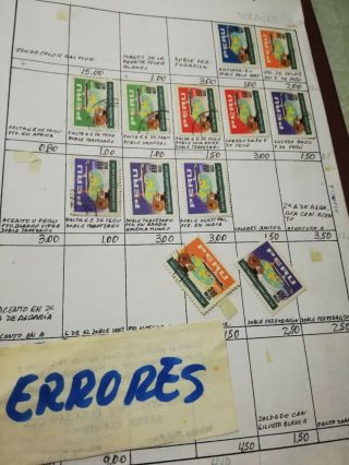 Peru Stamp Lot - Printing Errors In Stamps Study