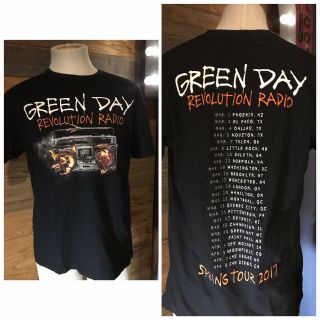 Green Day Revolution Radio Spring 2017 Tour T - Shirt Adult Large