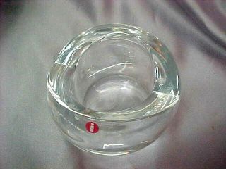 Iittala Ballo Clear Art Glass Candle Votive Holder Made Finland W Label Exc Fs