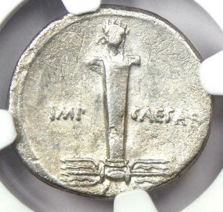 Roman Octavian Augustus AR Denarius Silver Coin 32 BC - Certified NGC VF 6
