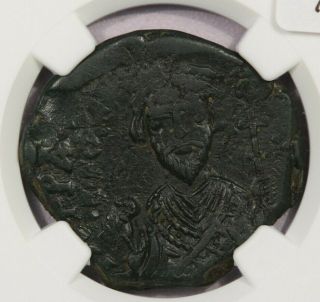602 - 610 Ad Byzantine Empire Phocas,  Ae Follis Constantinople Yr.  5 Ngc Ch Vf B - 4