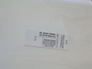 Bill Graham Day On The Green Oakland Concert Ticket 1978 Grey
