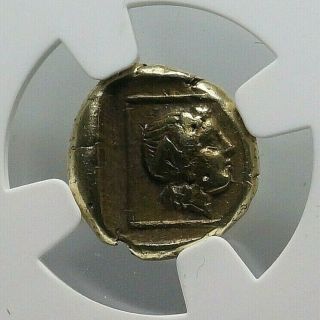 ancient greek gold NGC VF coins ISI.  OF LESBOS,  MYTILENE EL Hecte (2,  51g) A537 2