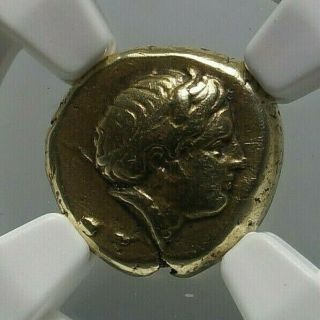 ancient greek gold NGC VF coins ISI.  OF LESBOS,  MYTILENE EL Hecte (2,  51g) A537 3