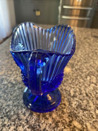 Vtg Avon Cobalt Blue Glass George Washington Mt Vernon Creamer Pitcher 2
