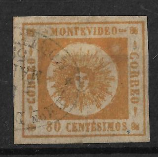 Uruguay 1859 80 Cts Very Fine Signed