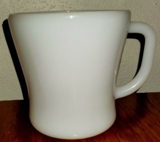 Vintage Federal White Milk Glass Coffee Cup Mug With D Handle