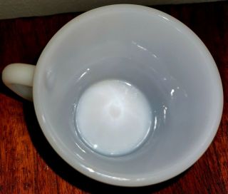 Vintage Federal White Milk Glass Coffee Cup Mug with D Handle 3