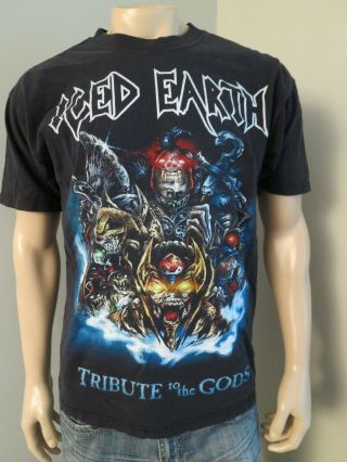 Iced Earth Power Heavy Metal Tour Concert T Shirt L Rare Tribute To The Gods