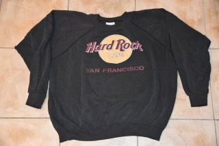 Vintage Hard Rock Cafe San Francisco Large Black Sweatshirt 80s