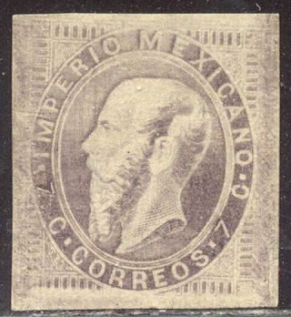 Mexico 26 - 1866 7c Lilac Gray ($65)