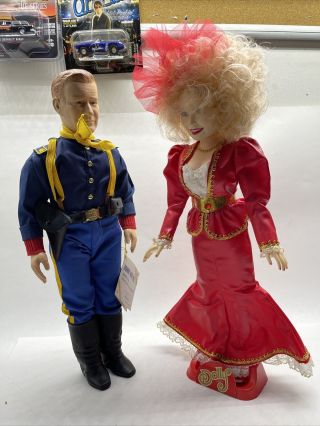Dolly Parton In Concert 18 " In Red Dress With Vintage John Wayne Doll Wow