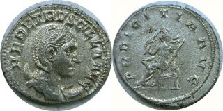 249 - 251 Ad Roman Empire Herennia Etruscilla Pudicitia Seated Silver Antoninianus