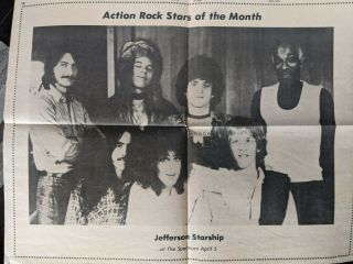 Jefferson Starship Concert Advertisement Newspaper April 1974 Phila.  Spectrum