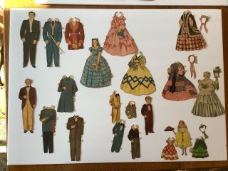 Gone With The Wind Vintage Paper Dolls.  6 Dolls And Many Outfits/acc.  1940