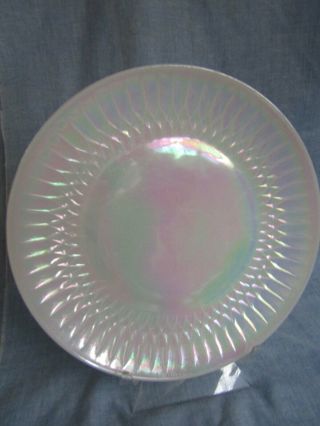 Federal Glass White Moon Glow Iridescent 9 - 3/4 " Dinner Plate