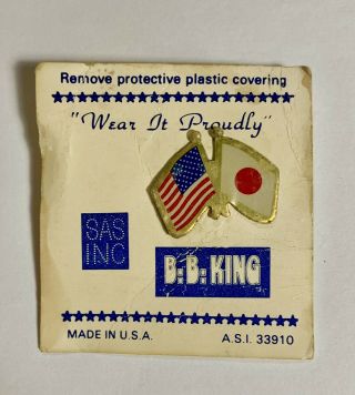 B.  B.  King - Vintage 1980’s Japan Tour Brass Enamel Pin Rare R&b Blues