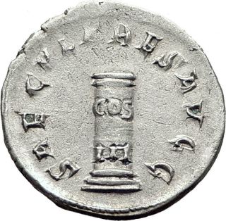 Philip I The Arab 1000 Years Of Rome Colosseum Column Silver Roman Coin I65247
