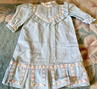 Gorgeous Antique Cotton Dress For French Or German Bisque Doll