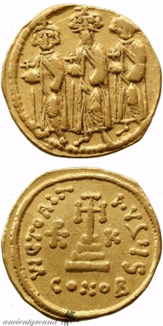Byzantine Gold Solidus Coin Heraclius Constantinople 639 - 641 Ad