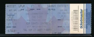 The Cure September 27,  2007 Full Concert Ticket Air Canada Centre Toronto,  On