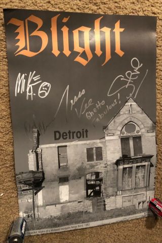 Blight Detroit Signed Promo Poster Touch & Go Tesco Vee The Fix
